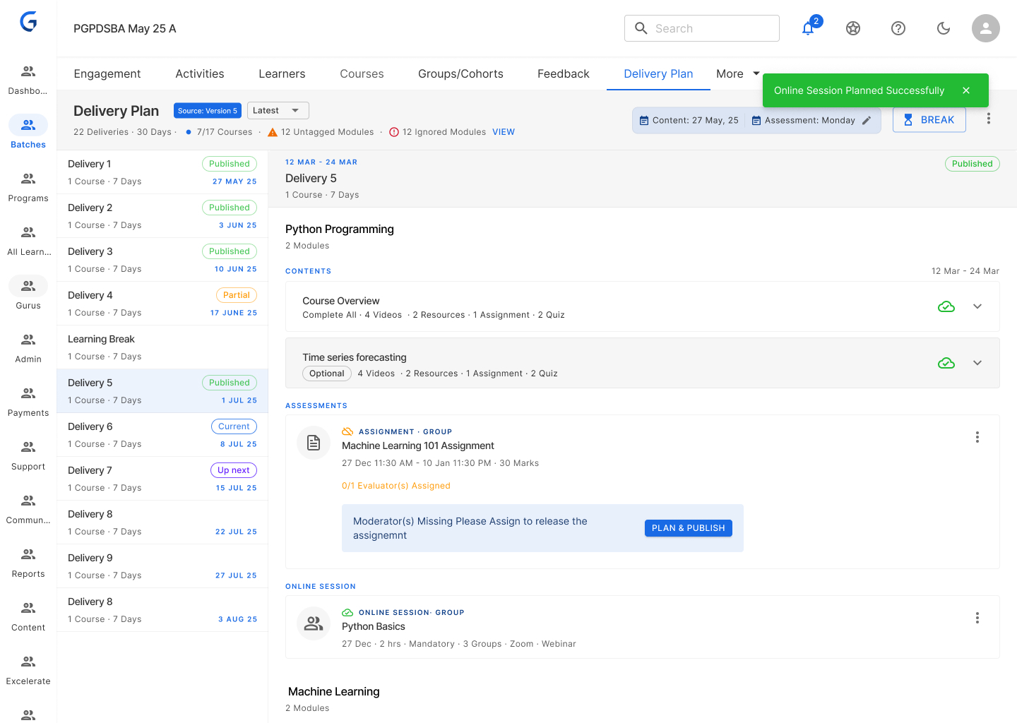 Batch Delivery Planning — View 4